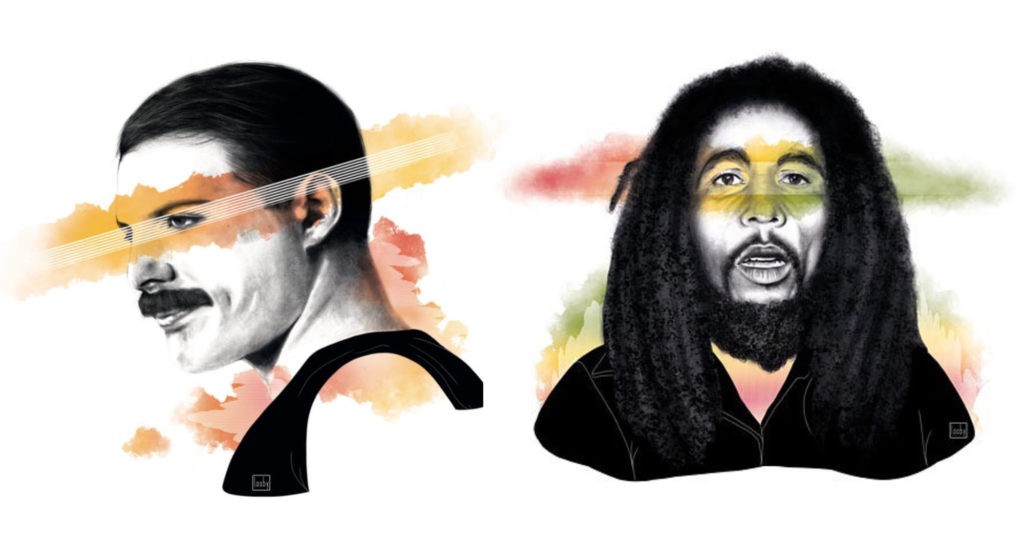 Luciana-leone-illustrazioni-Sopra-le-righe-Bob-Marley-Freddie-Mercury-copertina